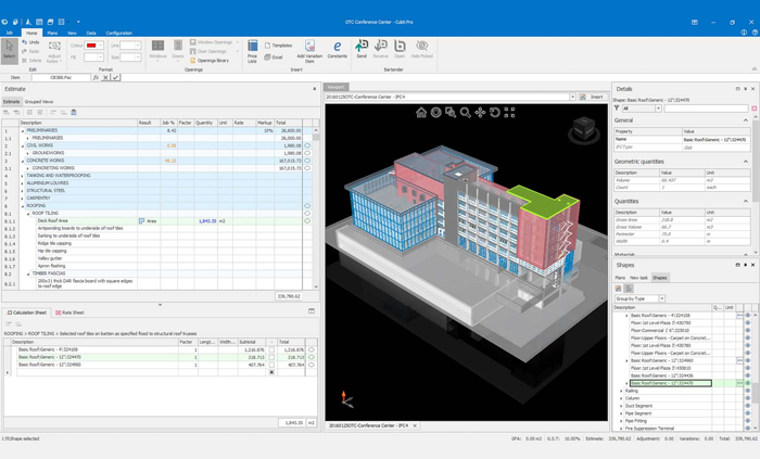 Building estimating software - BIM